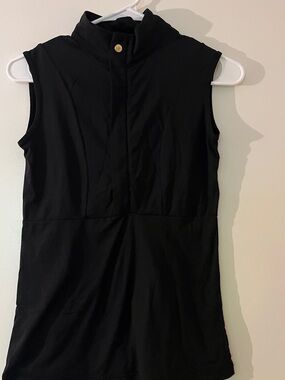 Cameron | Sleeveless Zip Riding Top | Deep Navy